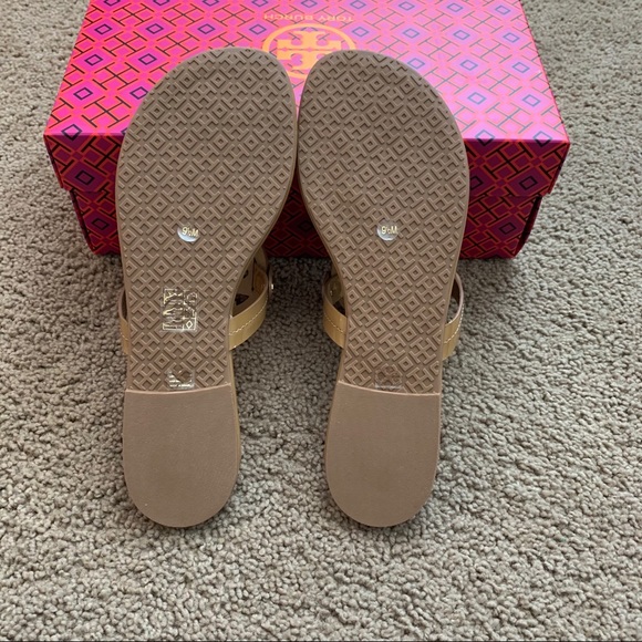 NEW 10.5 Tory Burch Miller Patent Leather Sand - Picture 9 of 11